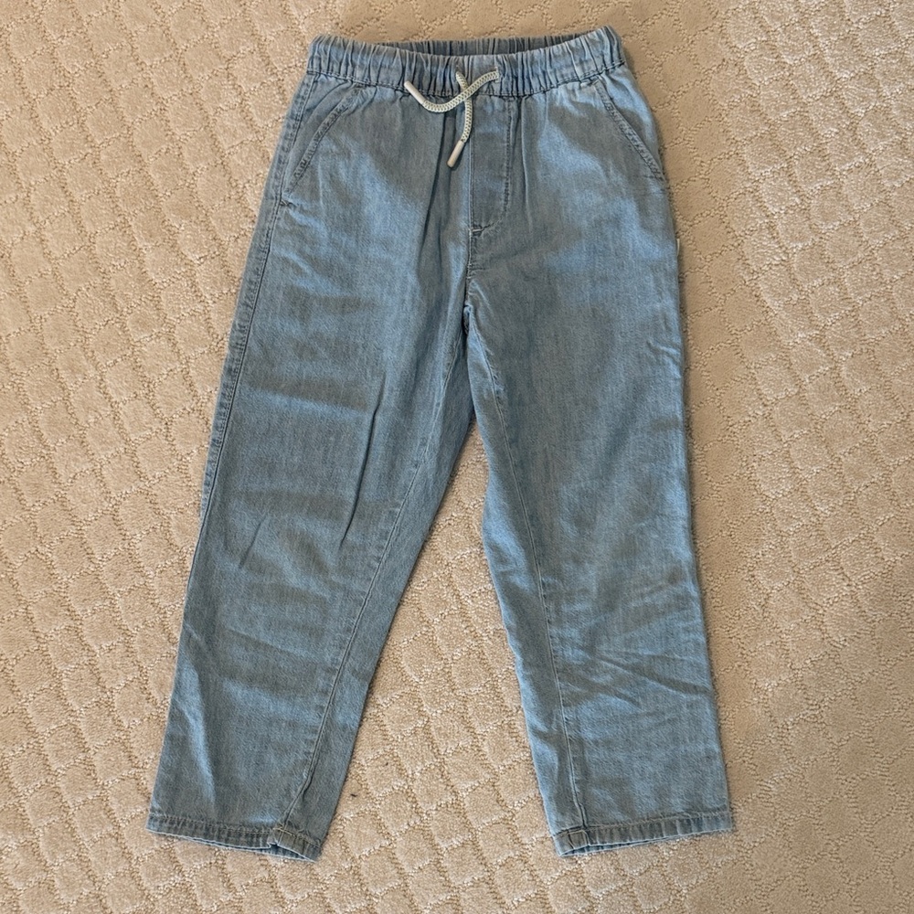 Zara girls Light Wash paper bag Denim jeans